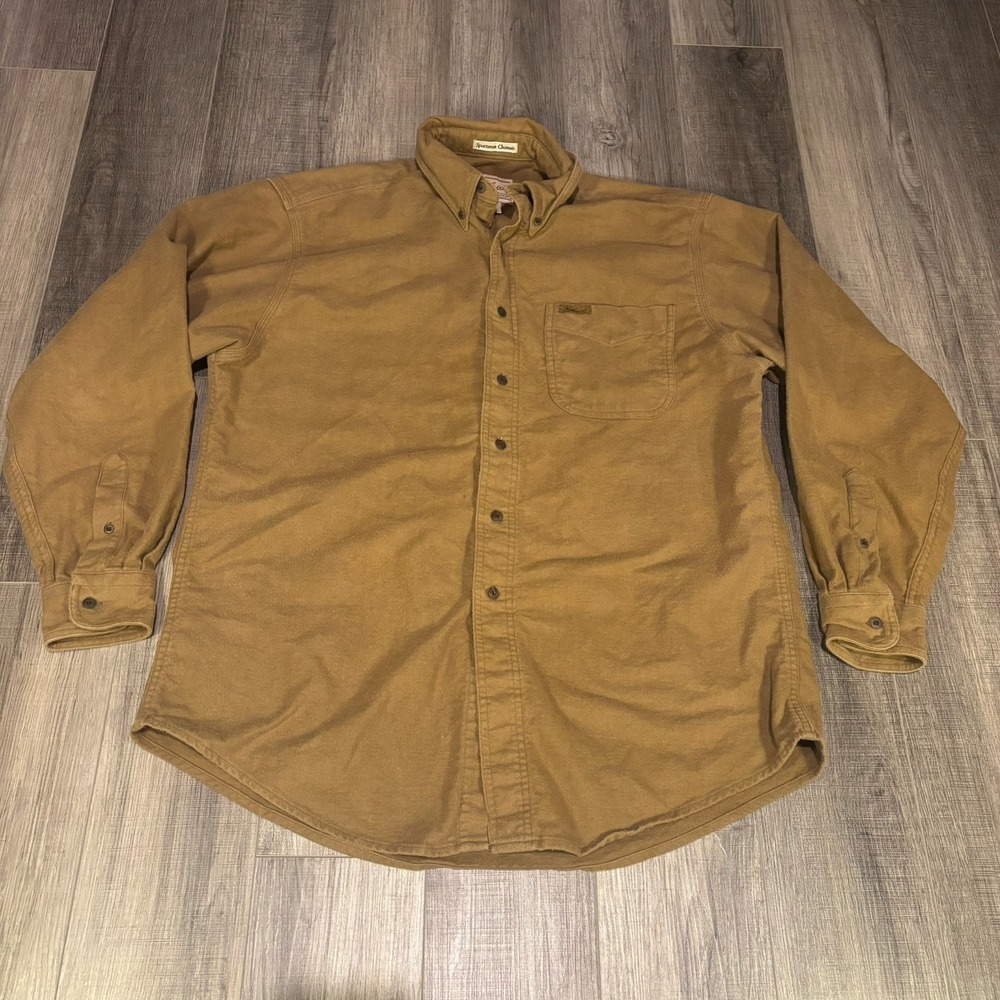 Woolrich Sportman Large Chamois Heavy Flannel Mens Brown Heather Shacket
